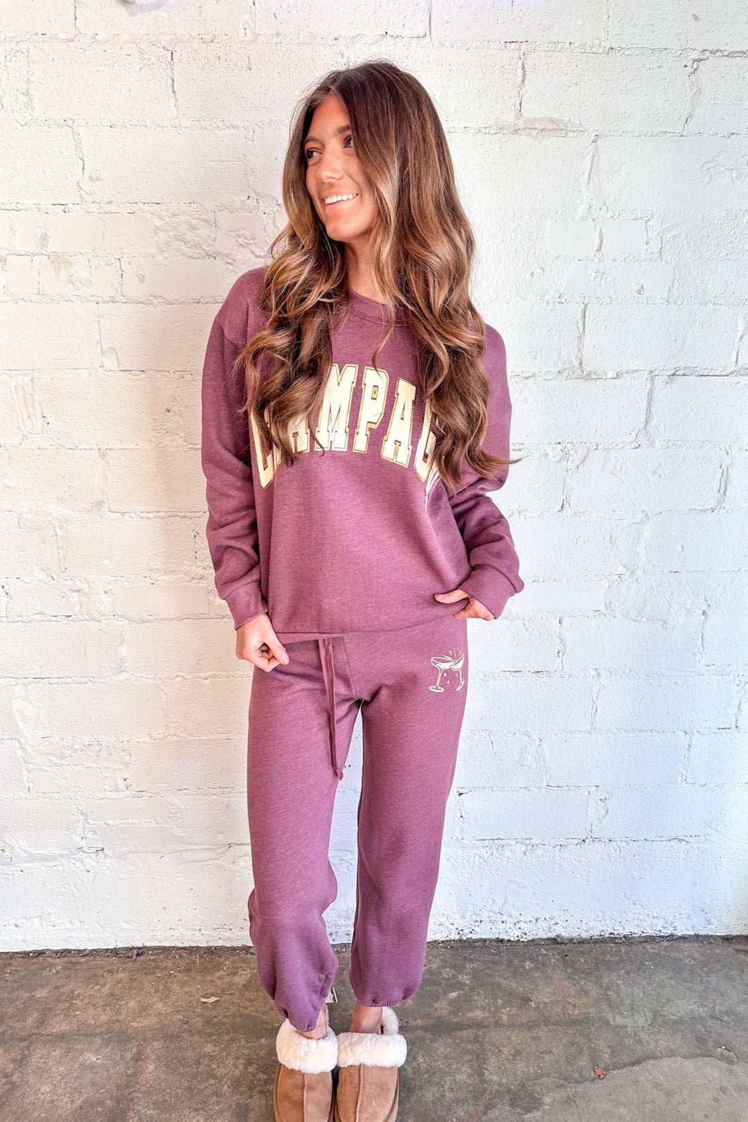 Project Social Champagne Foil Sweatpant, Sweatpants, Matching Set, Two Piece Set, Lounge Set, Adeline Boutique 