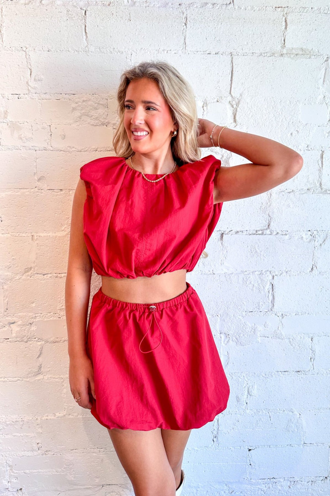 Red Skirt, Skirt, Two Piece Set, Dallas Boutique 