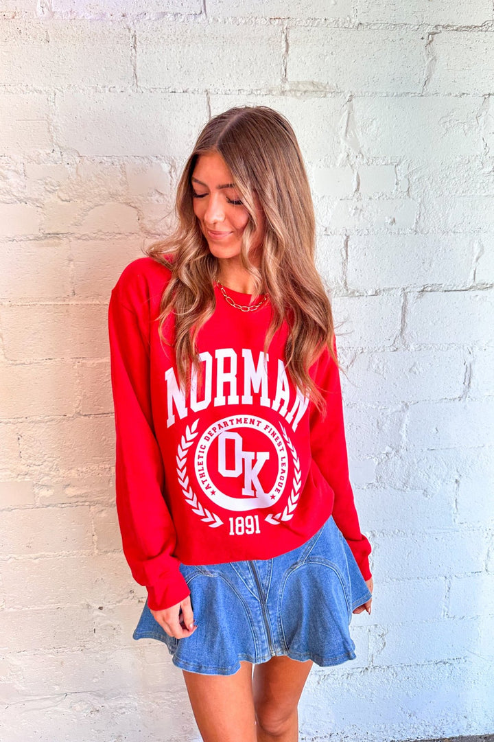 OU Sweatshirt, Sweatshirt, Crewneck, Game Day, College Sweatshirts, Dallas Boutique, Boutique Shopping, Boutiques,  Norman OK Athletic Dept. Sweatshirt 