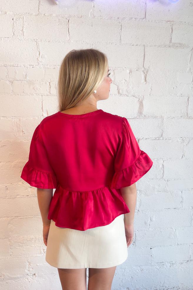 Womens Top, Womens Boutique, Red Top, Red, blouse