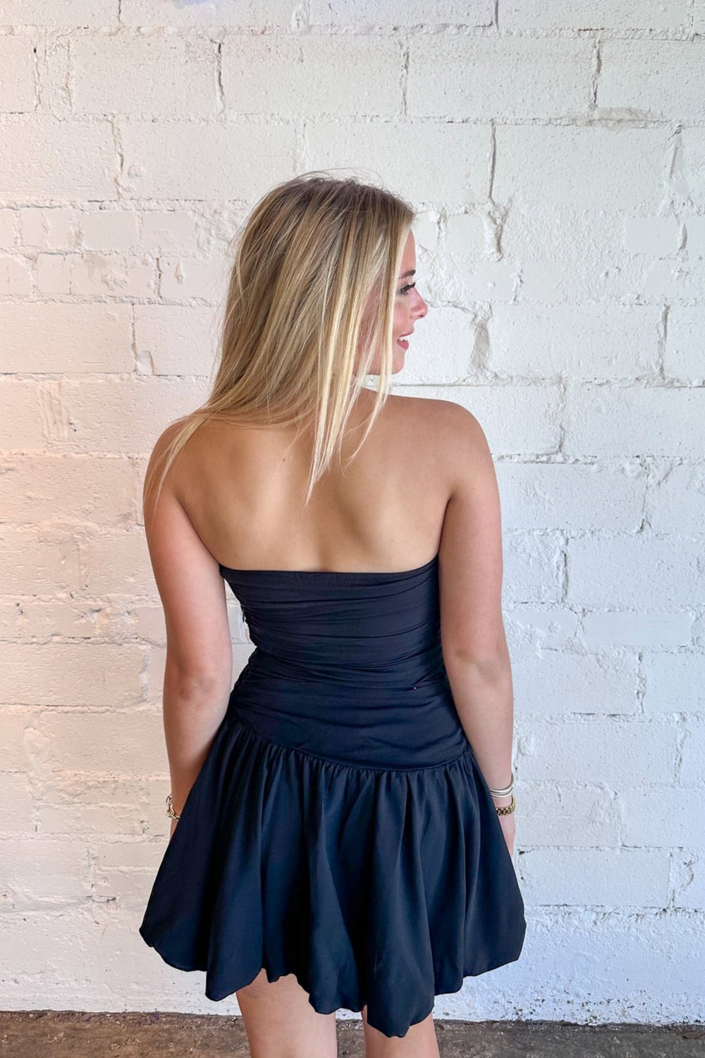 Sammy Bubble Hem Strapless Dress, Strapless Dress, Black Dress, Mini Dress, Bubble Dress, Dallas Boutique Dresses, Boutiques, Boutique Shopping