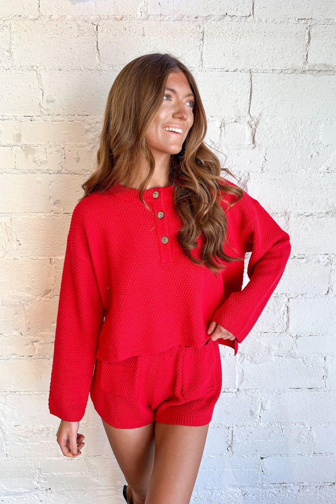 Santa Baby Knit Top, Matching Set, Two Piece Set, Lounge Set, Adeline Boutique 