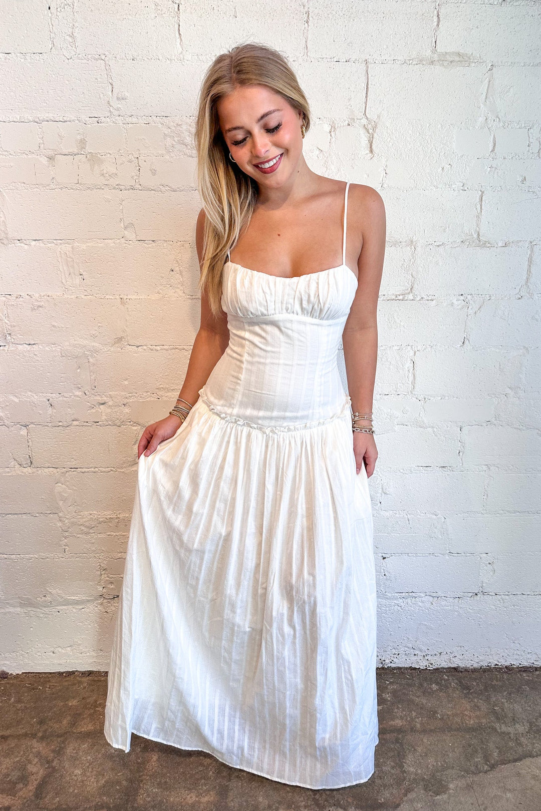 Seashore Maxi Dress, Maxi Dress, Adeline Boutique, Dallas Boutique, White Dress, Vacation Dress, Spring Dresses