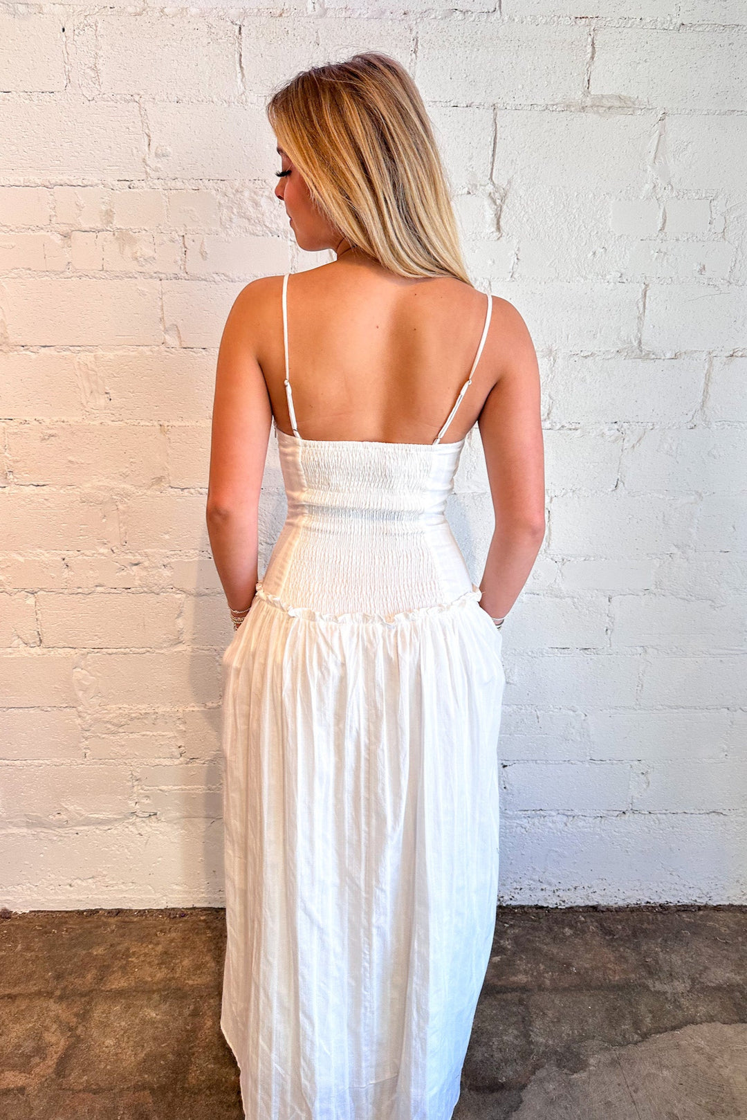 Seashore Maxi Dress, Maxi Dress, Adeline Boutique, Dallas Boutique, White Dress, Vacation Dress, Spring Dresses