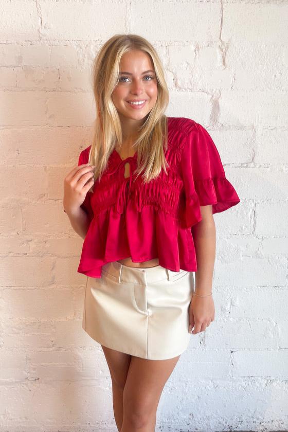 Womens Top, Womens Boutique, Red Top, Red, blouse