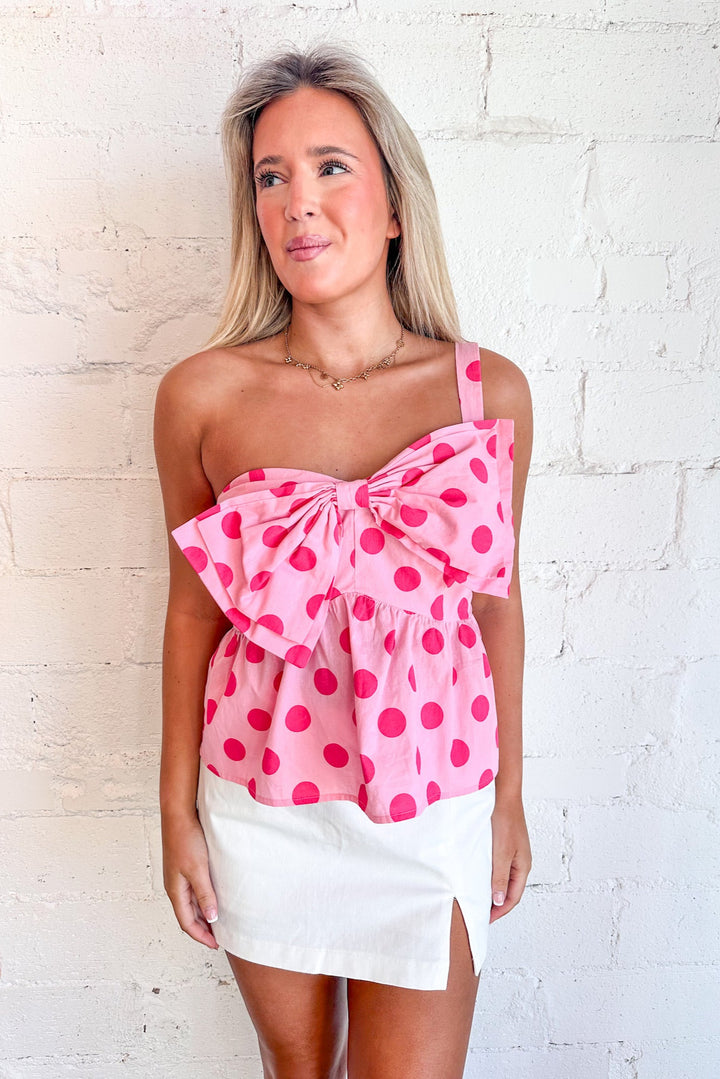 Side Swipe Polka Dot Top, Tops, Valentines Outfit, Adeline Boutique, Spring Tops