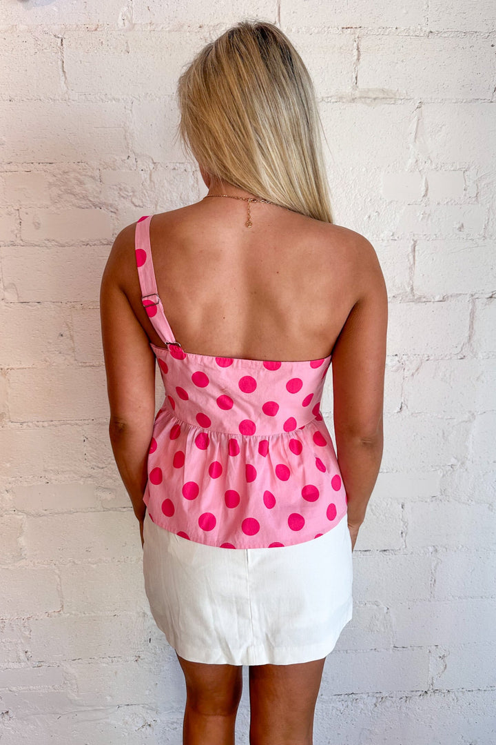 Side Swipe Polka Dot Top, Tops, Valentines Outfit, Adeline Boutique, Spring Tops