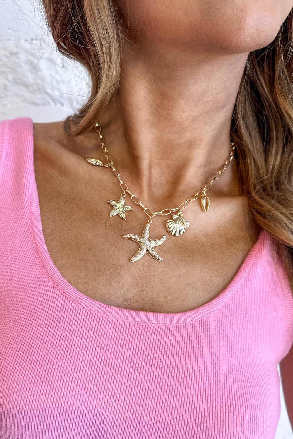 Starfish Charm Necklace, Necklace, Jewelry, Adeline Boutique, Dallas Boutique