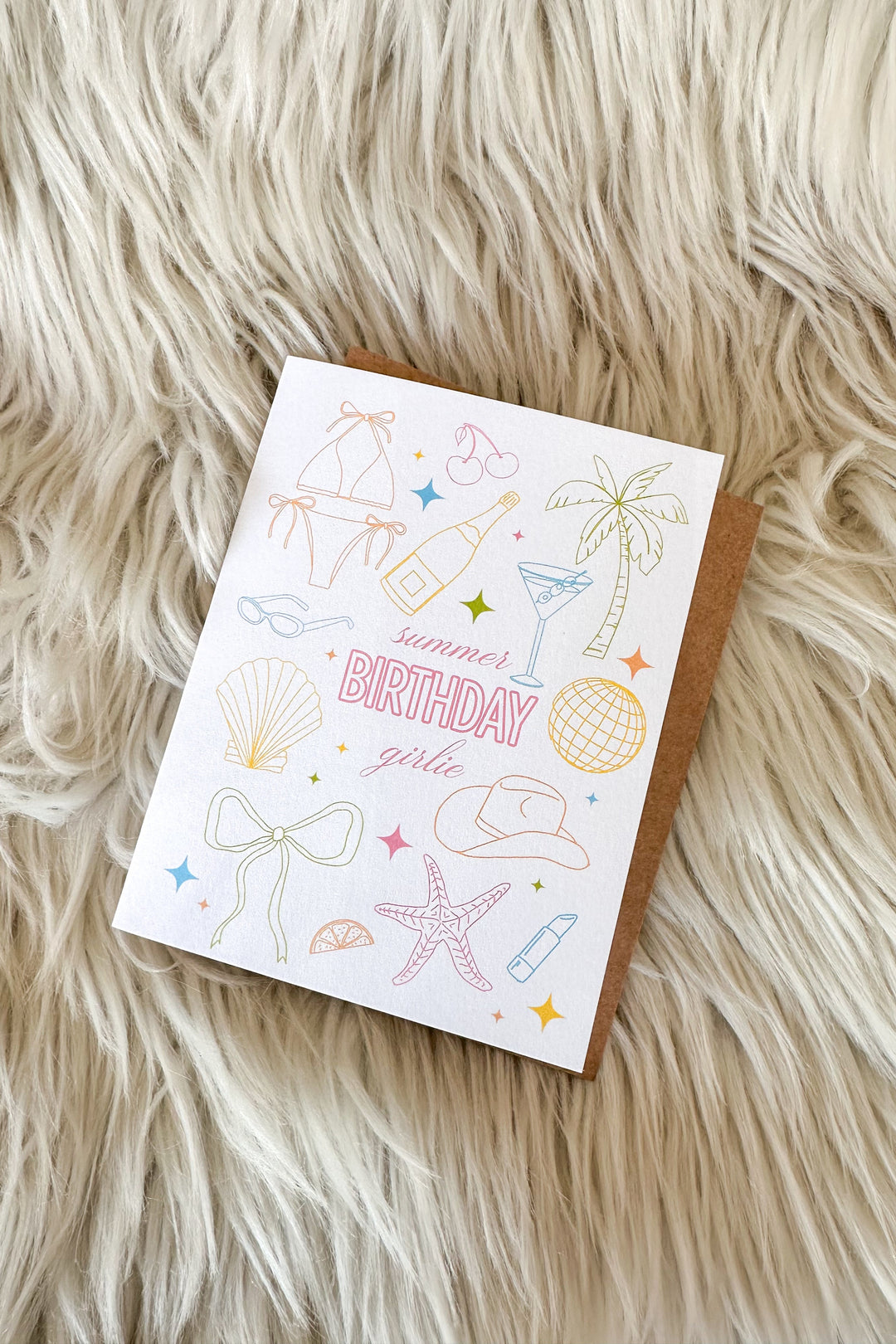 Summer Birthday Girlie Card, Birthday Card, Gift Ideas, Adeline Boutique, Dallas Boutique, Boutiques