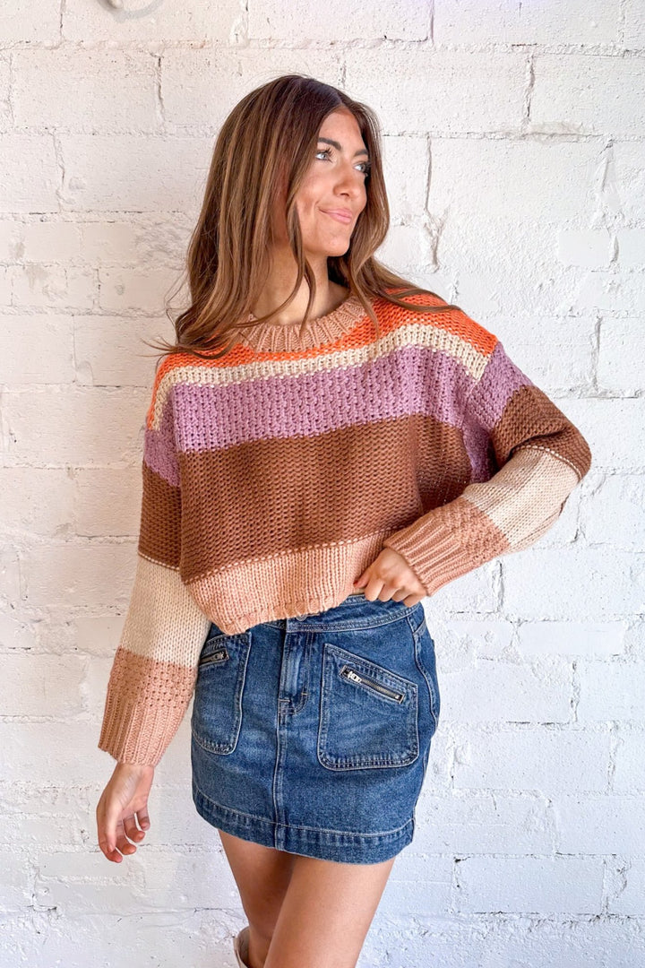 Winter Magic Sweater, Stripped Sweater, Cable Knit Sweater, Adeline Boutique, Boutique Clothing 