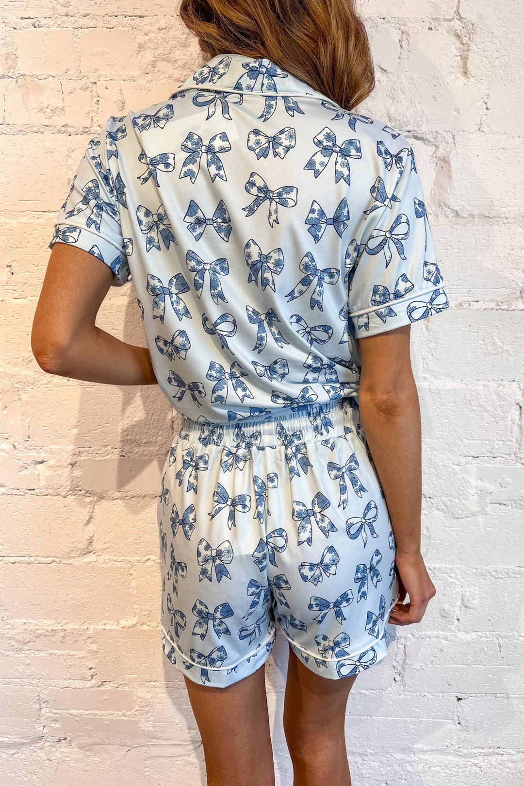 Toile Print Coquette Bow Pajama Bottoms, Pajamas, Pajama Set, Adeline Boutique, Dallas Boutique, Lounge Set