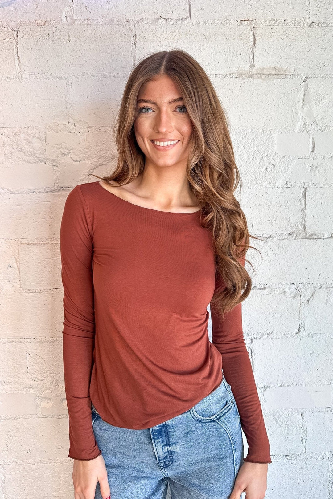 Vera Boatneck Longsleeve Tee, Basic Tee, Longsleeve Top, Adeline Boutique 