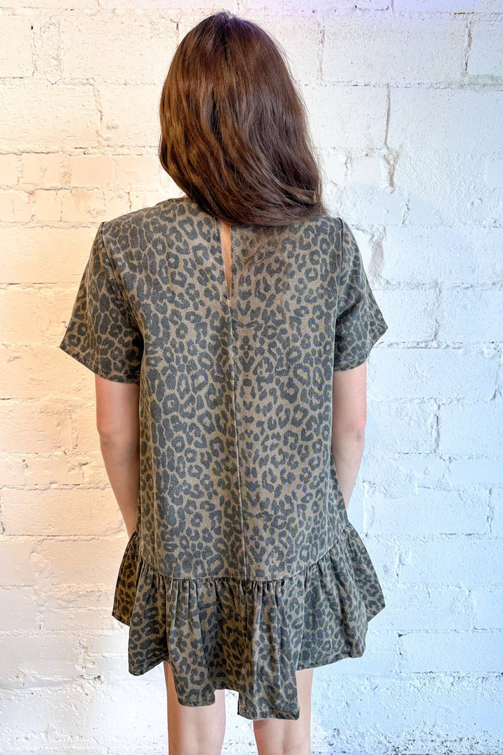 Washed Leopard Drop Waist Dress, Leopard Dress, Animal Print, Dresses, Adeline Boutique, Dallas Boutique 