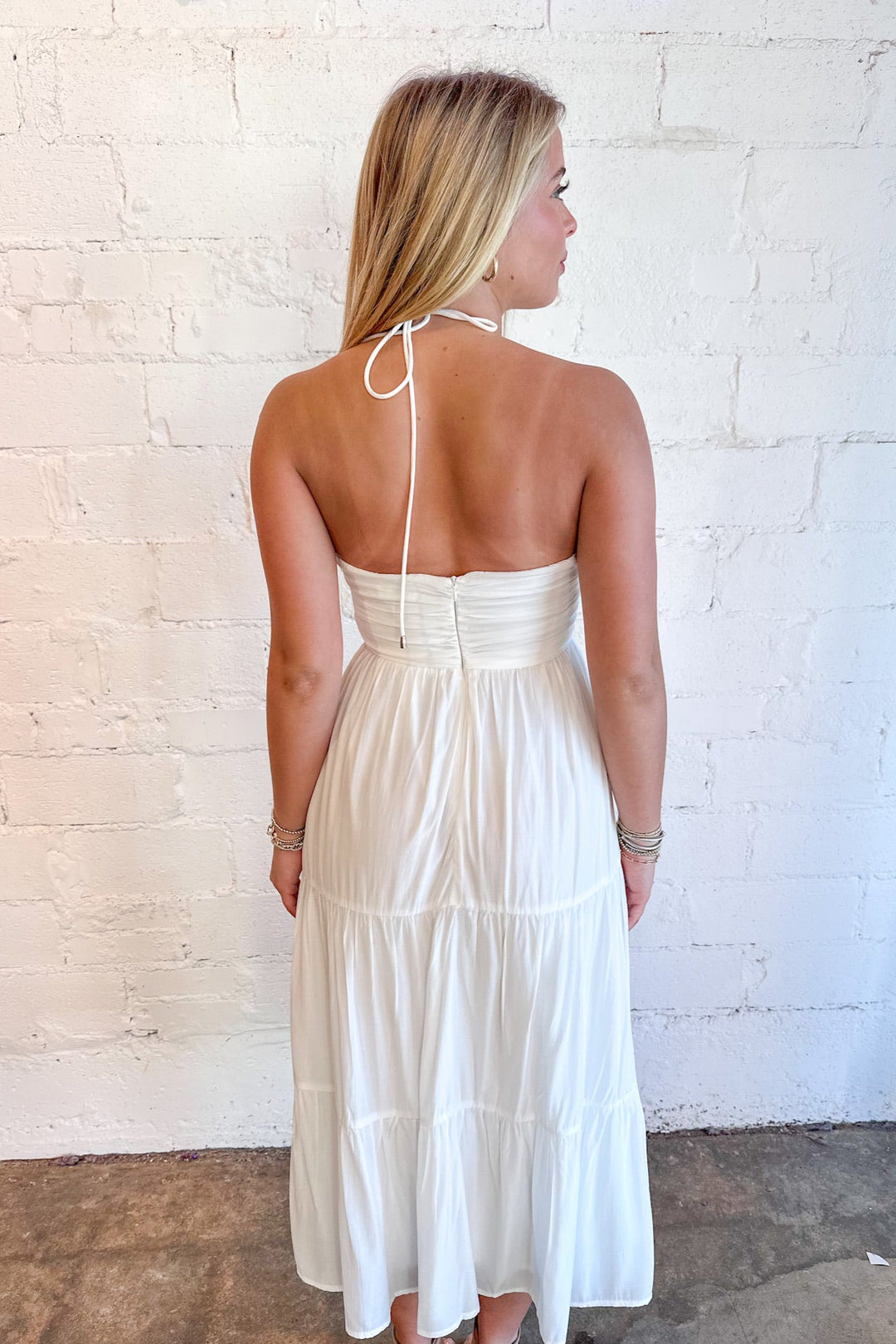 Haltered Ruched Midi Dress, Maxi Dress, Dresses and Rompers, Adeline Boutique, Spring, Sundresses