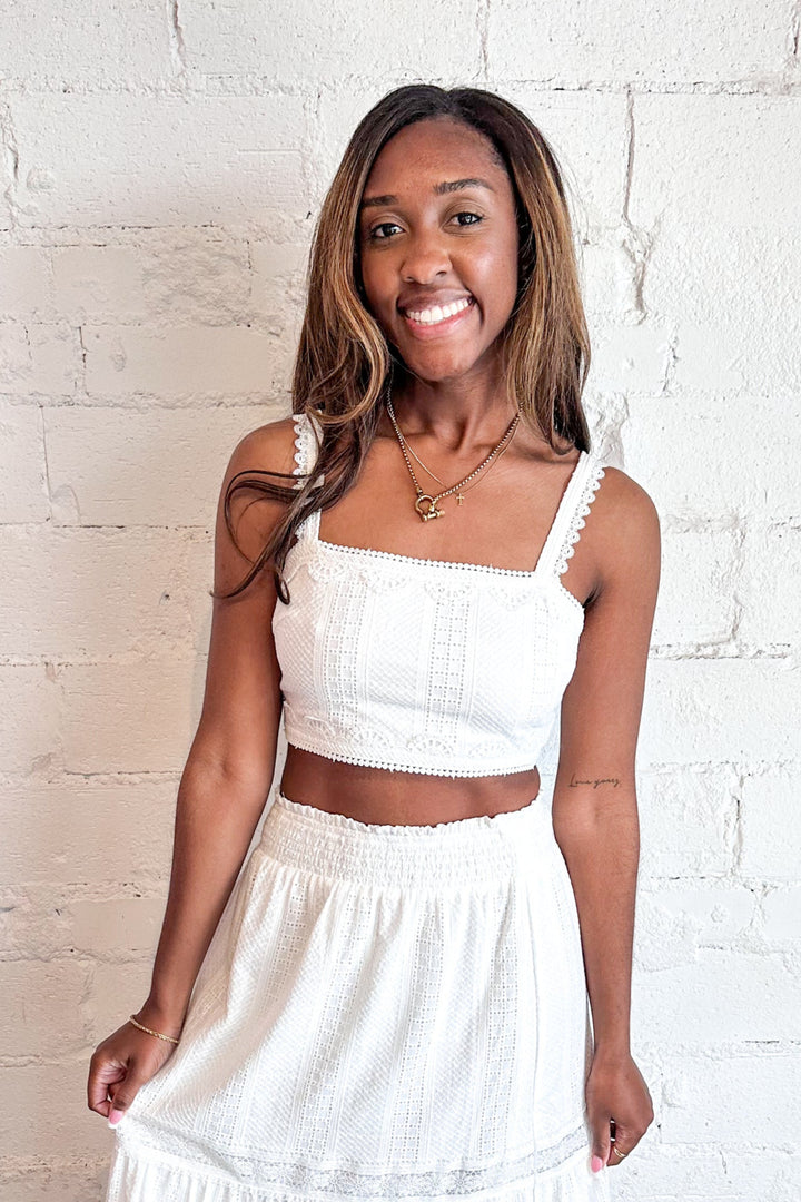 White Houses Crop Top, Crop Top, Tank Top, Spring Styles, Matching Set, Maxi Skirt, Adeline Boutique, Dallas Boutique 