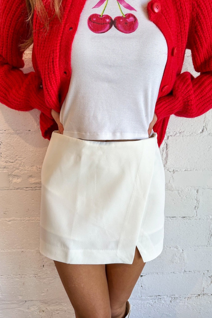 White Skort, Skort, Skirt, Bottoms, Dallas Boutique 