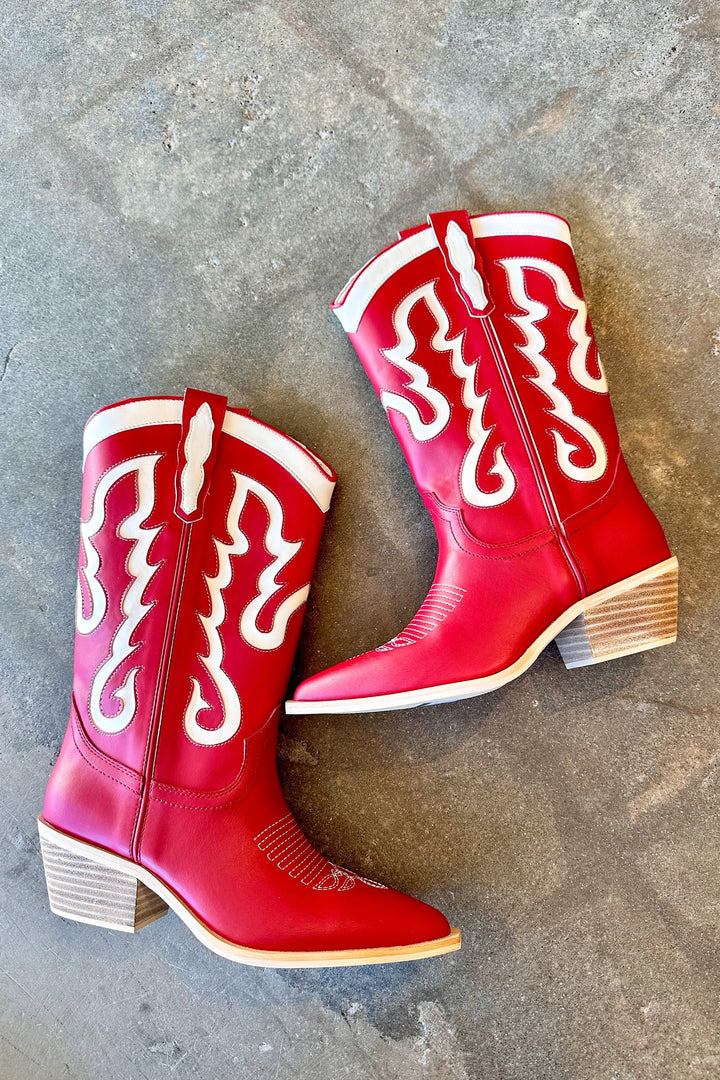 Yaya Dark Red Cowboy Boot, Cowboy Boots, Boots, Fashion Cowboy Boots, Dallas Boutique, Boutique Boots, Shoes 