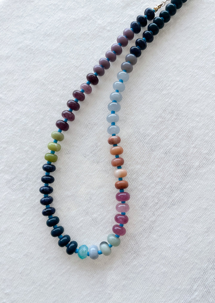 colorful stone necklace, stone necklace, navy stone necklace, necklace, necklaces, jewelry