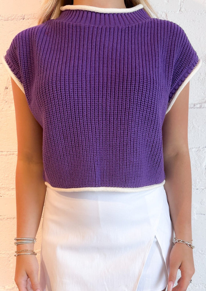 totally cozy top, gameday top, sweater top, purple top, adeline, adeline boutique, sweater, top, tops