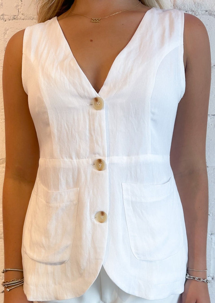 western lover top, white western lover top, top, tops, vest, vests, adeline, adeline boutique